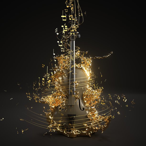 金箔小提琴图片下载