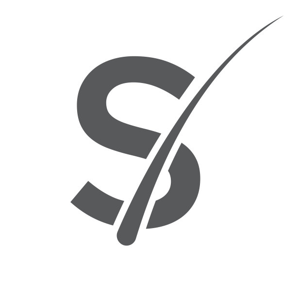 头发处理标志上的S字母矢量模板。皮肤科标志设计，护发治疗。去头皮屑的洗发水图标。去屑油设计图片下载