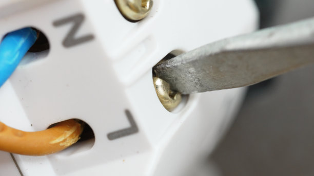 用螺丝刀拧紧插座端子。图片下载