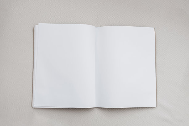 画布纹理背景上的空书，打开日记或笔记本模型与白纸空白页，平面放置空白目录与复制空间图片下载