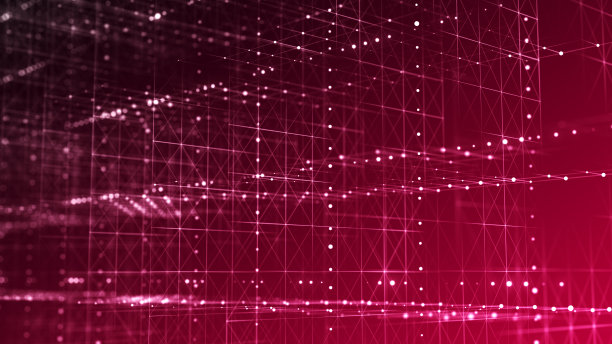 彩色多边形结构。美丽的插图与连接的点和线。数字网络背景。图片下载