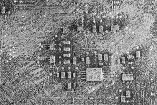 旧电脑电路板微距镜头图片下载