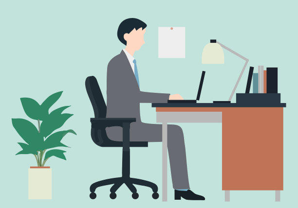 一名男子律师在办公室里工作图片下载