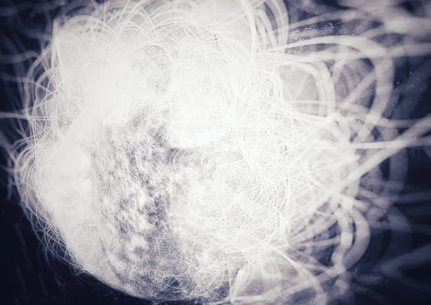 幽灵般的烟雾在黑暗中旋转的3d插图图片下载