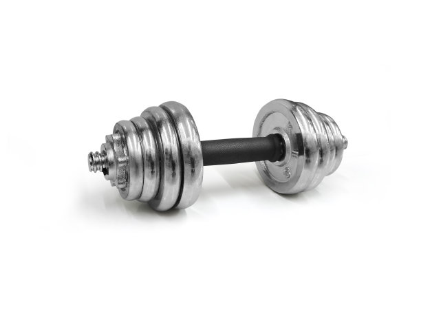 金属哑铃，孤立在白色背景上。健身房，健身和运动器材的标志图片下载