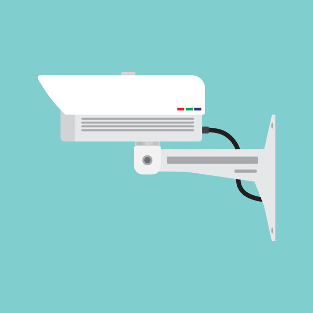 安全摄像头。白色闭路电视监控系统。监控，保安设备，防止入室盗窃或抢劫。图片下载