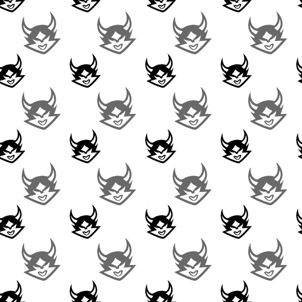 无缝图案与黑白怪物卡通图片下载