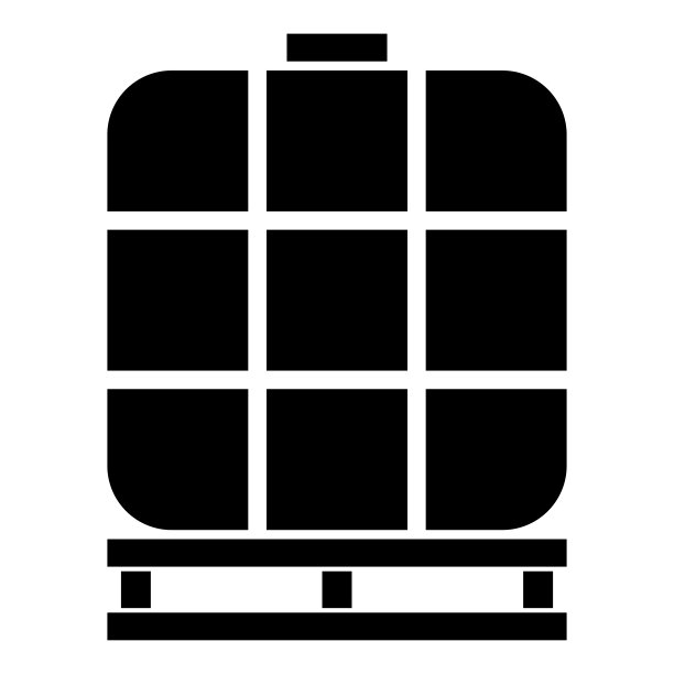 IBC中型散货储罐液体液体储水水库图标黑色矢量插图图像平面风格图片下载