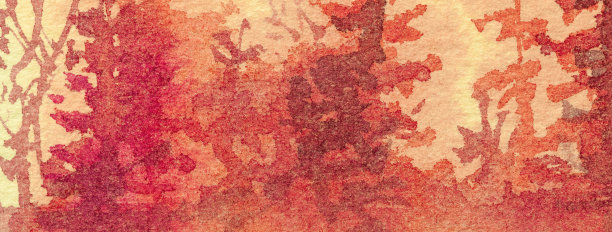 抽象艺术背景红色和珊瑚色。水彩画在画布上与桃色柔和的梯度。图片下载