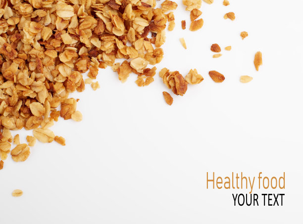 有机自制格兰诺拉麦片，燕麦和杏仁。燕麦格兰诺拉麦片或什锦麦片作为背景。食品的概念。健康和有益健康的食物。图片下载