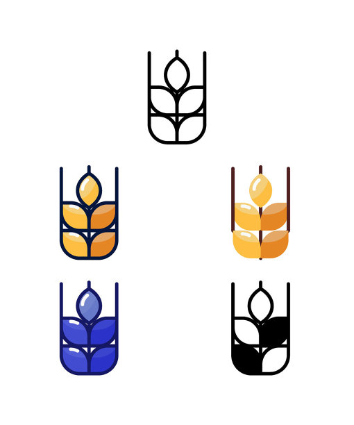 小麦麦芽。家用酿酒设备和原材料图标。向量图片下载