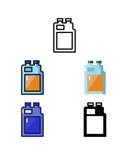 洗手液。家用酿酒设备和原材料图标。向量图片下载