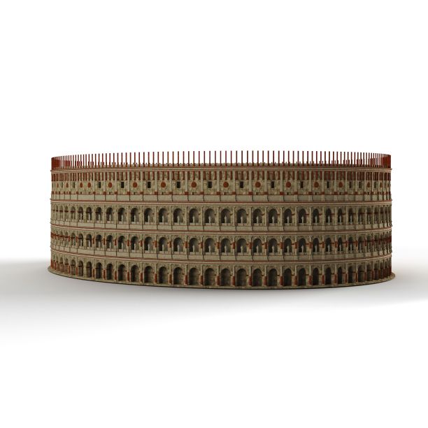 在白色背景上孤立的椭圆圆形剧场的3D渲染图片下载