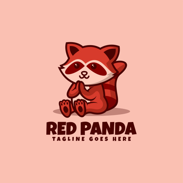 矢量插图小熊猫吉祥物卡通风格。图片下载