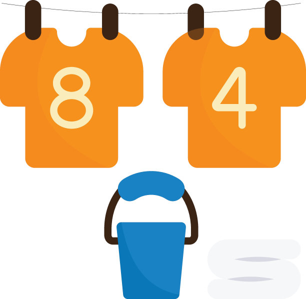 衣服和亚麻布挂干或晾晒的概念矢量图标设计，家政标志，办公室管理员标志，搬运工或清洁设备库存插图图片下载