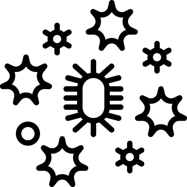 过敏原细线图标。花粉、细菌或灰尘。现代矢量插图。图片下载