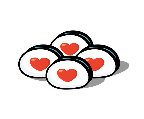 寿司日本料理食物平面矢量图标。寿司食品和寿司卷图标海鲜插图。卡哇伊寿司、卷饼、寿司图片下载