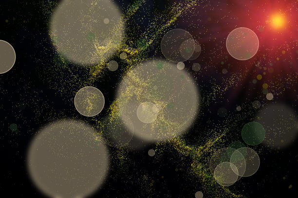 彩色黄金散景背景的圣诞灯和新年图片下载