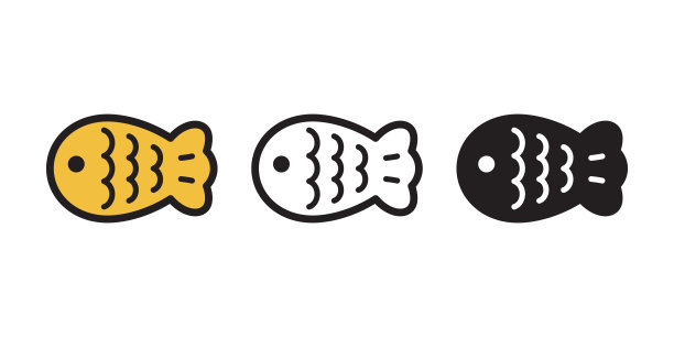 鱼矢量图标太烧面包店日本食品小吃鲑鱼金枪鱼卡通符号插图涂鸦设计剪贴画图片下载