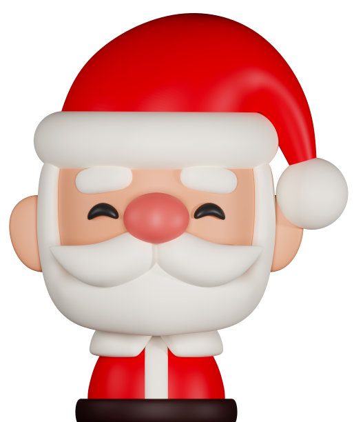 卡通可爱的圣诞老人3D渲染插图。圣诞主题人物图片下载