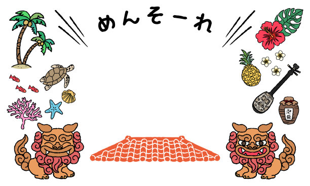 冲绳插画框门佐尔手绘线条图图片下载