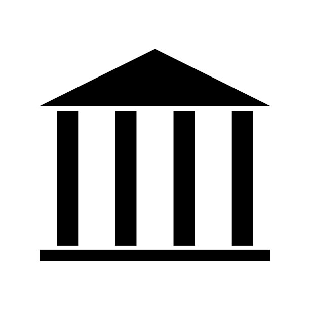 建筑大学建筑图标，博物馆罗马符号，平面设计矢量插图图片下载