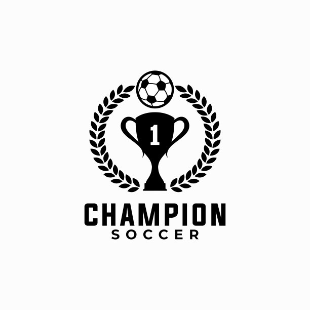 足球矢量图形模板与丝带和花环为体育俱乐部插图。图片下载