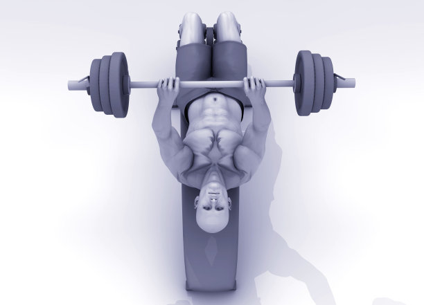 健美运动员训练减少杠铃按压图片下载