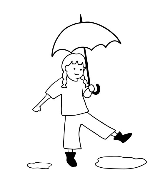 一个孩子带着伞走着图片下载