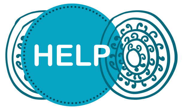 帮助绿松石徽章抽象元素圆形水平文本图片下载