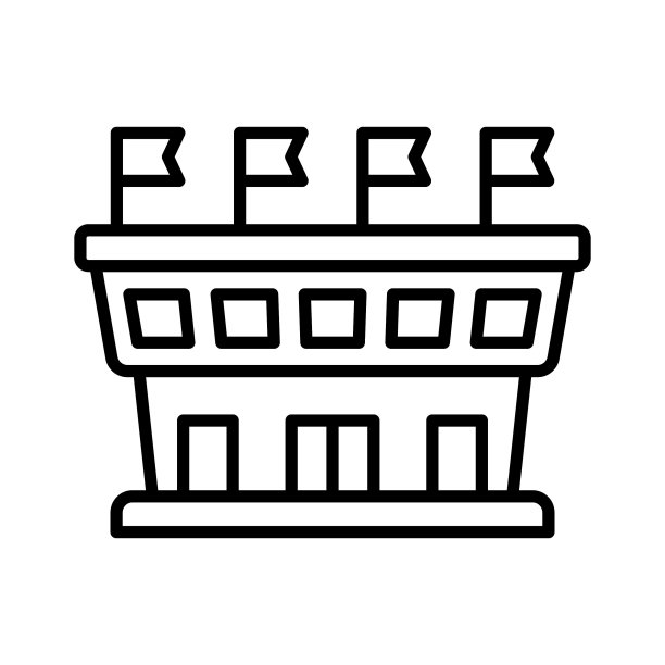 可自定义的体育场图标在编辑的风格，孤立的白色背景图片下载