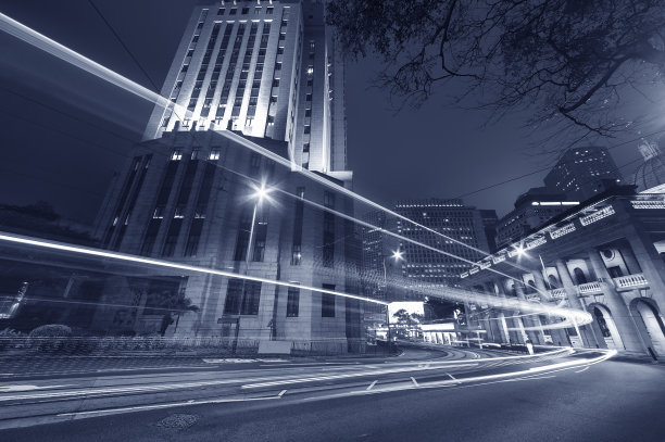 香港市区夜间交通情况图片下载