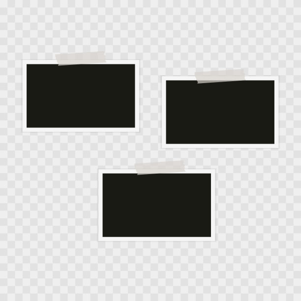 相框用胶带，透明胶带，胶粘剂。模板，空白的照片。矢量图图片下载