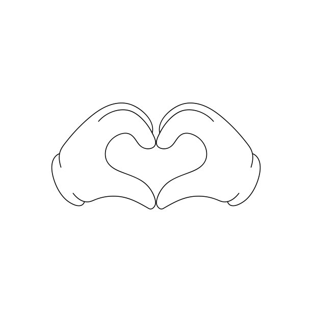 双手在白色的背景上形成一颗心图片下载