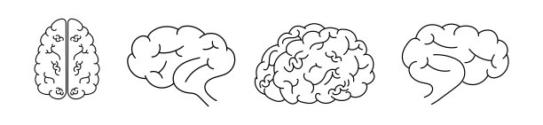 人脑图标详细轮廓图片下载