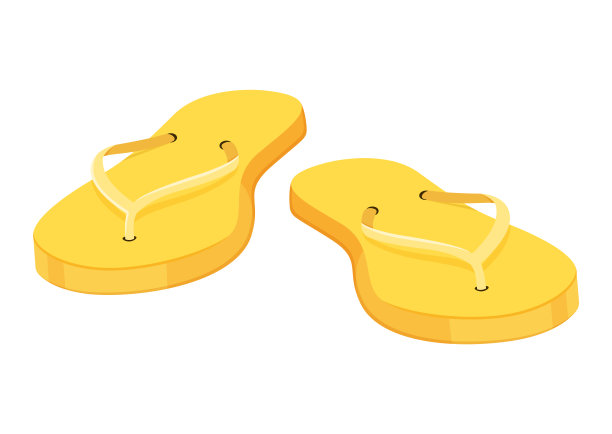 白色背景上孤立的橡胶人字拖，一双丁字裤，平面设计。拖鞋的信息图表和设计。图片下载