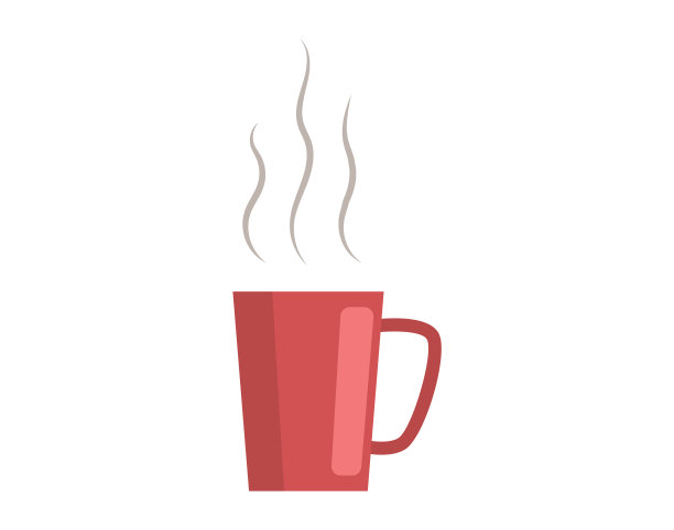 液体和饮料的陶瓷容器、玻璃器皿。装有热茶或咖啡的橙色杯子、马克杯图片下载