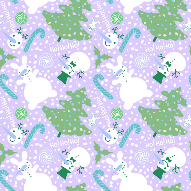 冬季圣诞无缝雪人图案包装纸图片下载