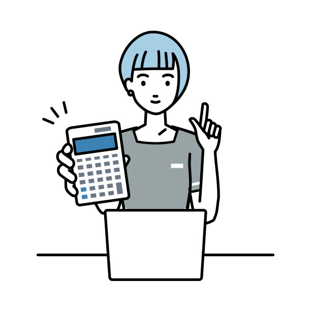 一个美容师，前台女接待员，在笔记本电脑前微笑着推荐、提议、展示估价并指着计算器图片下载