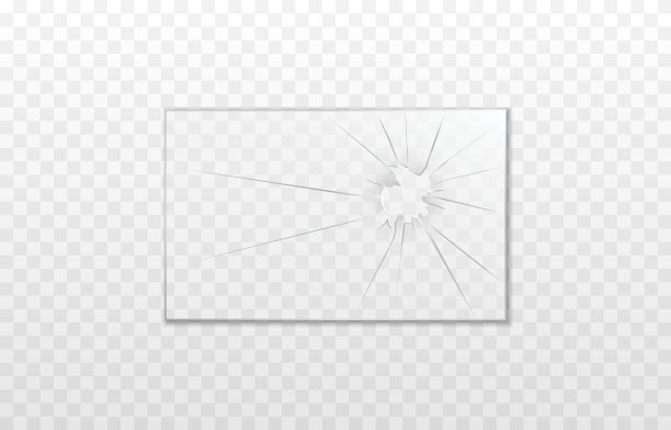 矢量破碎的玻璃。破碎的玻璃。窗户破裂，表面。破碎的矩形玻璃。图片下载