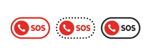 SOS紧急图标。SOS按钮。帮助服务标志。矢量可缩放图形图片下载