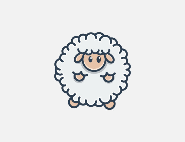 圆形羊标志矢量设计模板图片下载