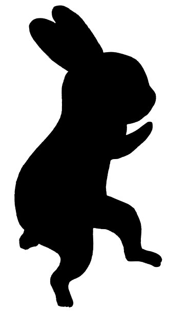 萌兔日本书法绘画;轮廓图片下载