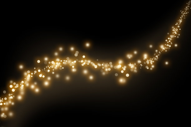 金色的波浪在黑色的背景上闪闪发光。图片下载