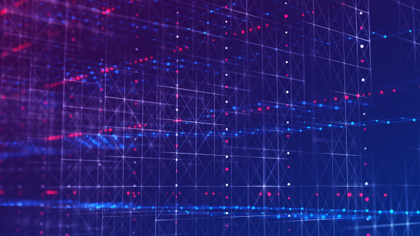 彩色多边形结构。美丽的插图与连接的点和线。数字网络背景。图片下载