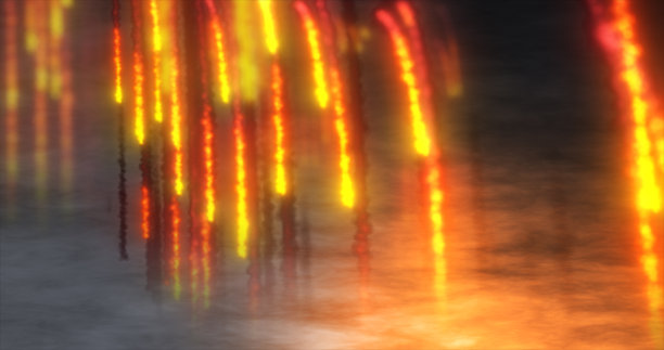 抽象明亮的流星燃烧着从天空坠落，流星坠落时带有火焰和烟雾的抽象背景图片下载