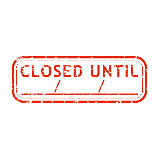 关闭，直到橡皮图章，重新开放和临时关闭，地点日期图片下载