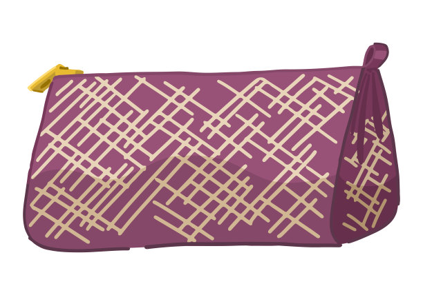 紧凑的化妆包剪贴画。化妆配件涂鸦。卡通风格的矢量插图孤立的白色背景。图片下载