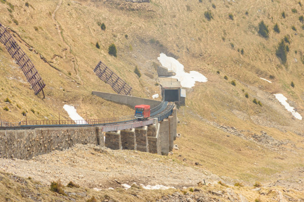 通往瑞士尼森山的红色缆车图片下载