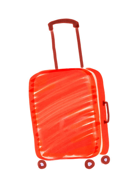 毛毡笔儿童绘制的旅行袋图片下载